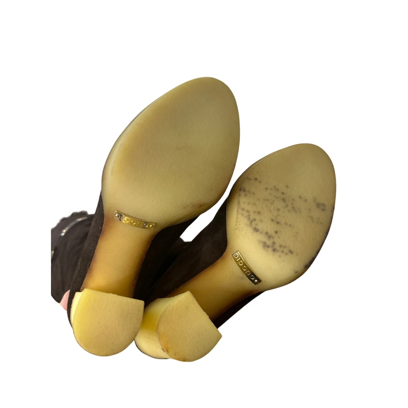 Gucci Dark Brown Suede Leather Fur Lined Tassel Knee Winter High Boots Size 6.5 - Image 6