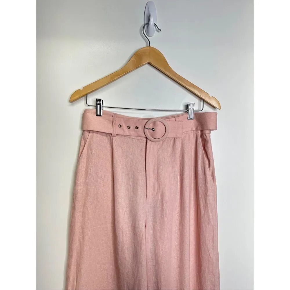 Bardot Pants Womens Lenny Pant in Latte Pink Size Medium‎ Linen Blend NWT - Image 8