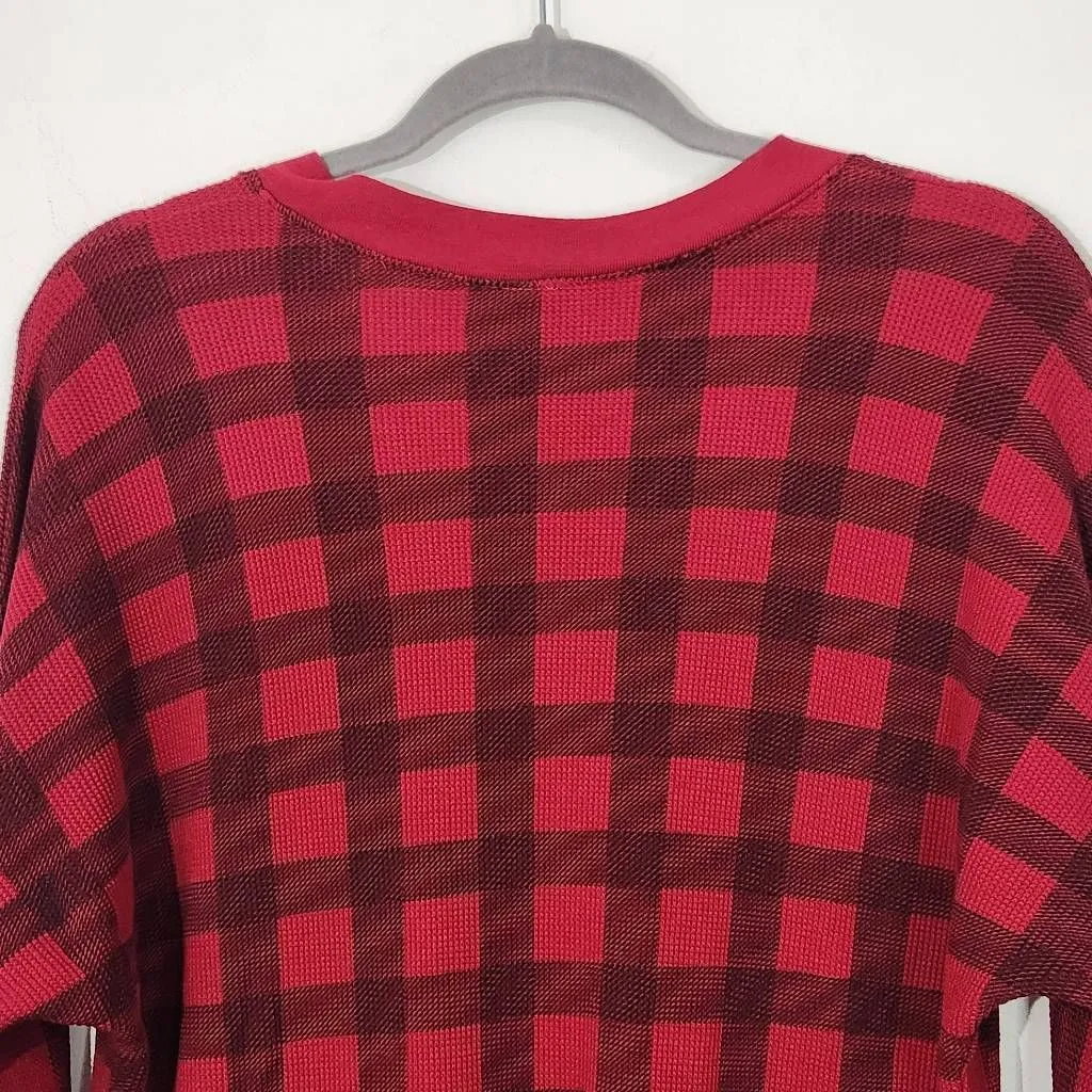 Bobi Red and Black Plaid Top NWT Size Small Red Plaid Knit Revolve Top - Image 5