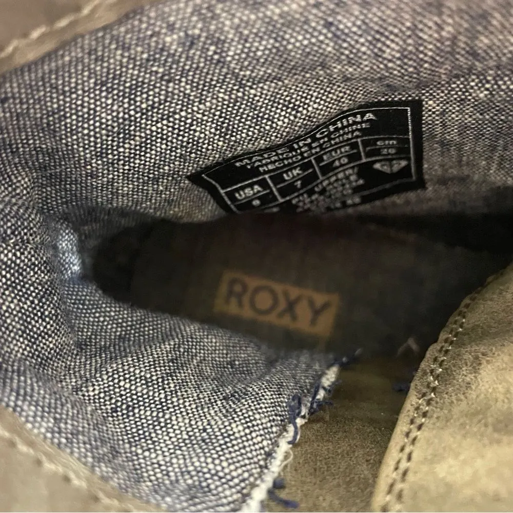 Roxy Garrison Green Lace Up Side Zip Combat Style Boots Size 9 - Image 8