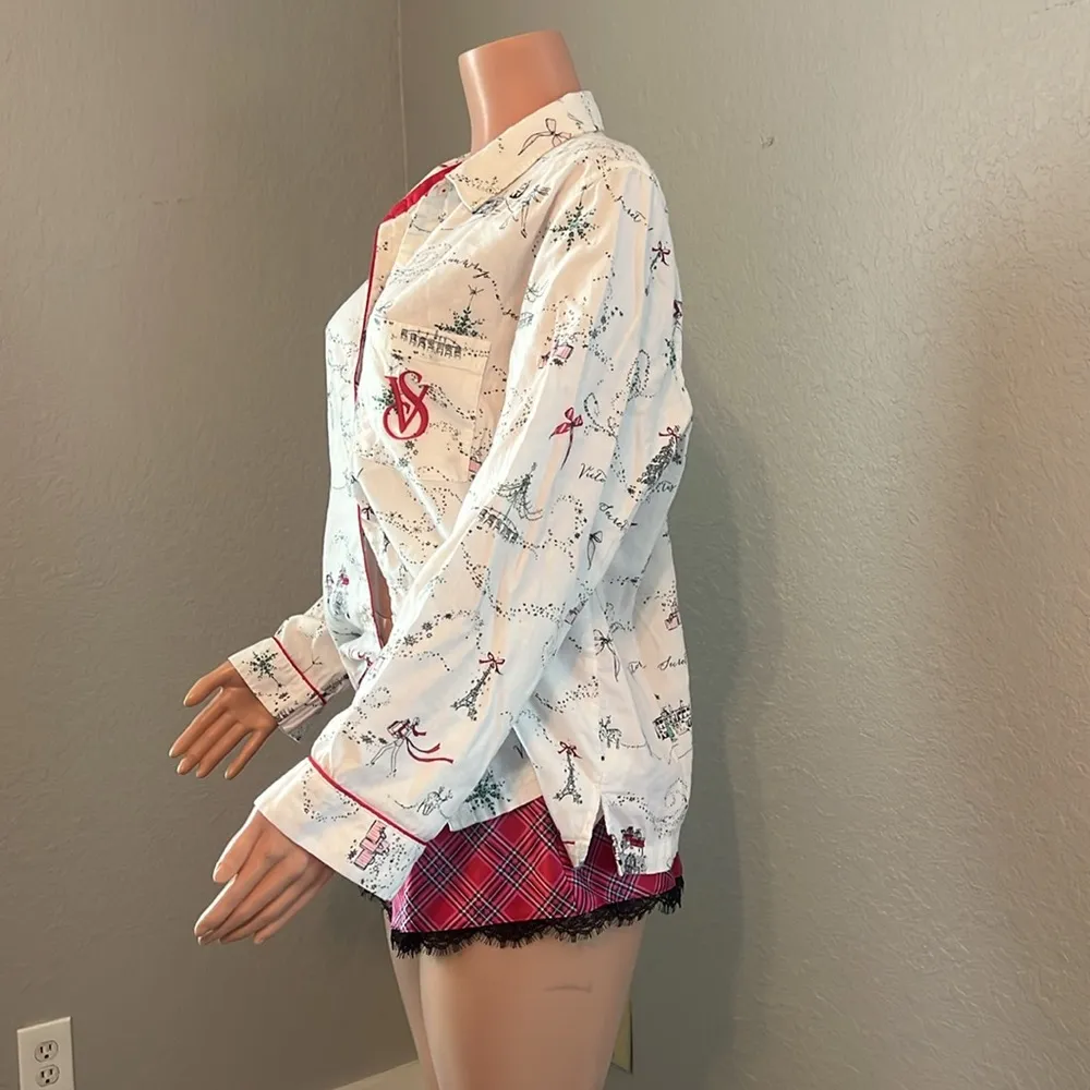 Victoria's Secret Women's L Pants/Top Pajama Set 2-Piece Christmas White #66 - Image 16