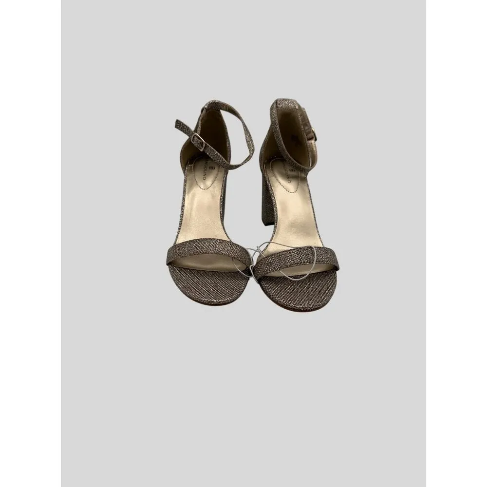 Bandolino Glittery Gold Open Toe Block Heel Sandals Ankle Strap Buckle Closure - Image 12