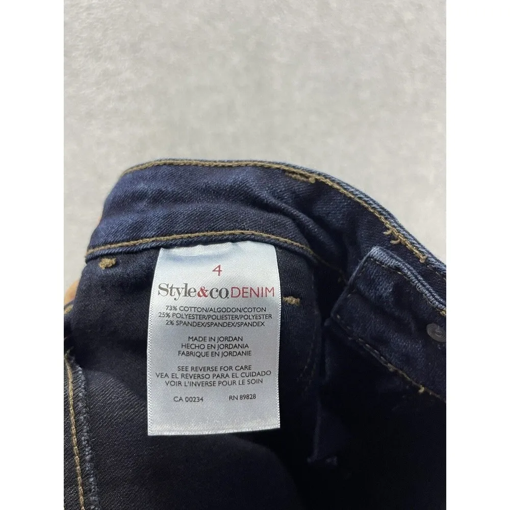 Style & Co Denim Women's Blue Jeans Dark Trousers Size 4 Straight Leg - Image 4