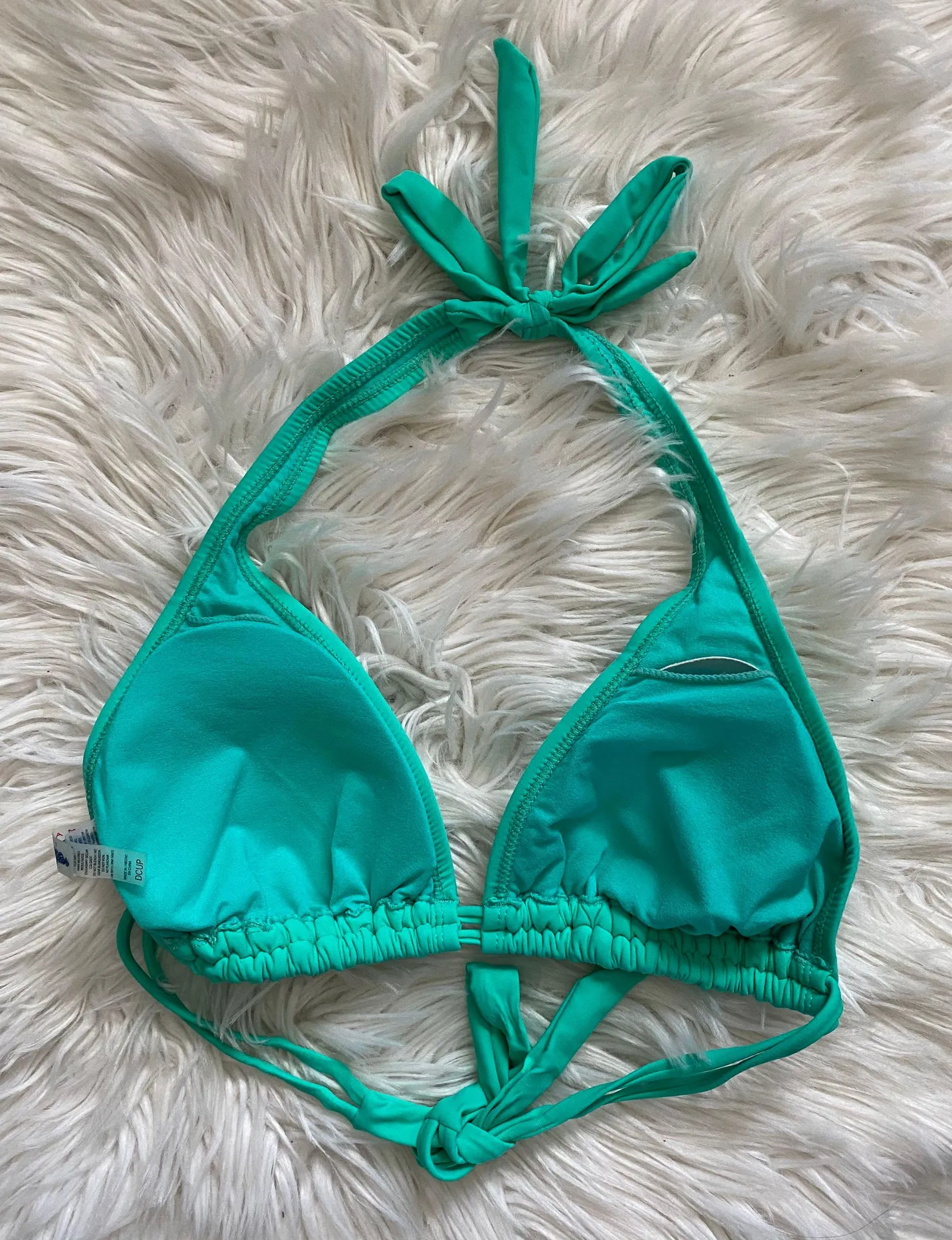 Bright Green Triangle Bikini Top - Image 2