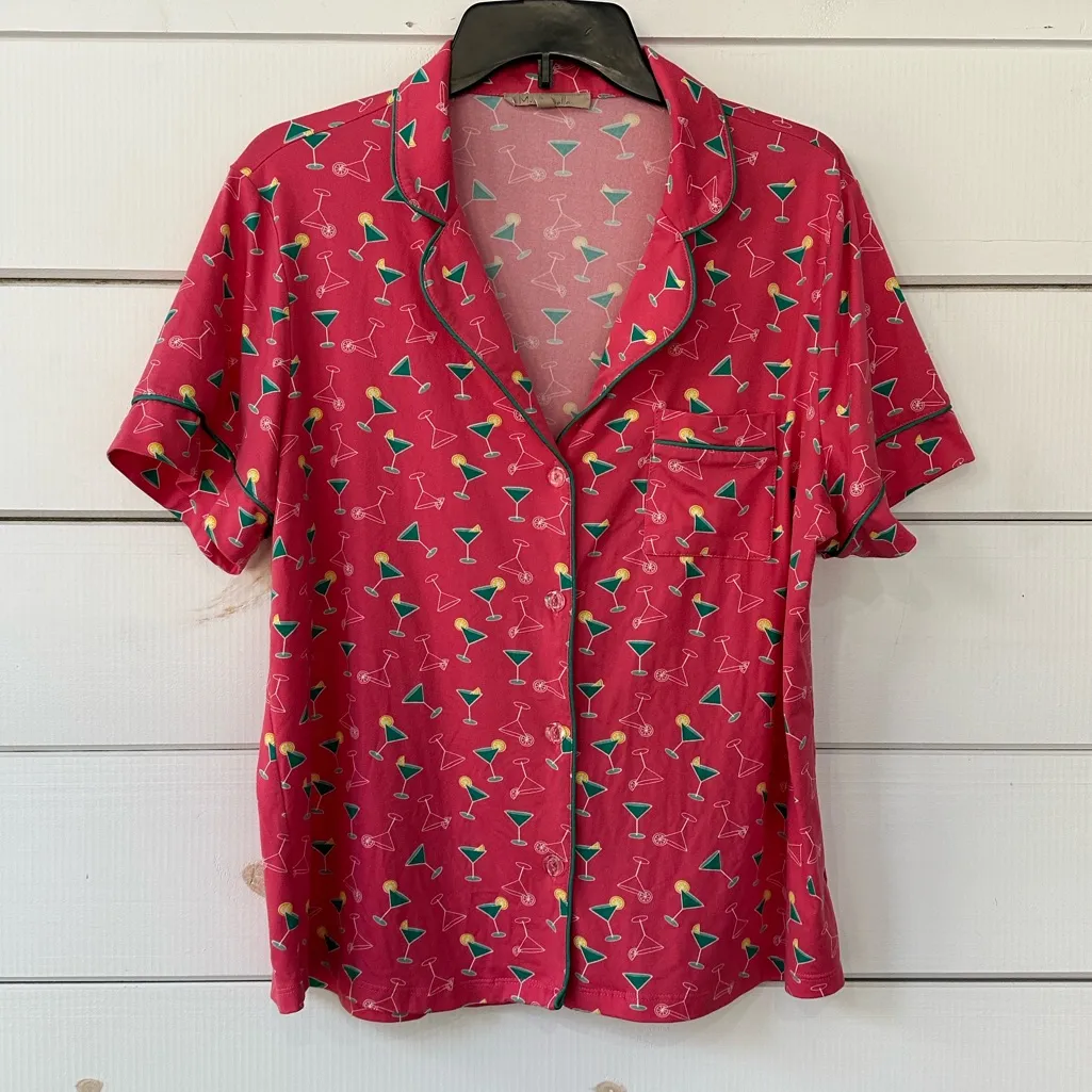 My Danielle Martini Cocktail Pajama Short Set Large Pink - Image 2