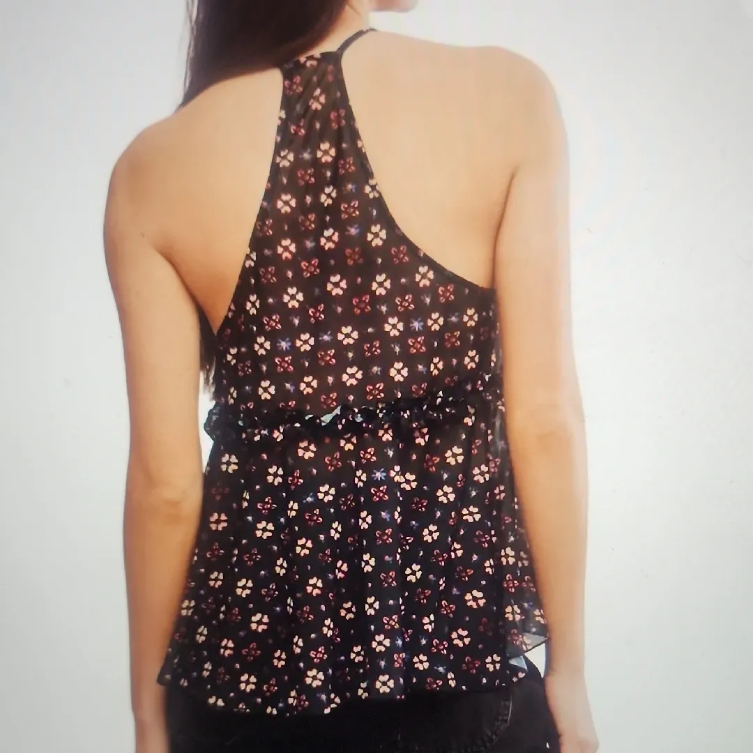 Free People Fearless Knit Ruffle Tank In Black Size L - Image 2