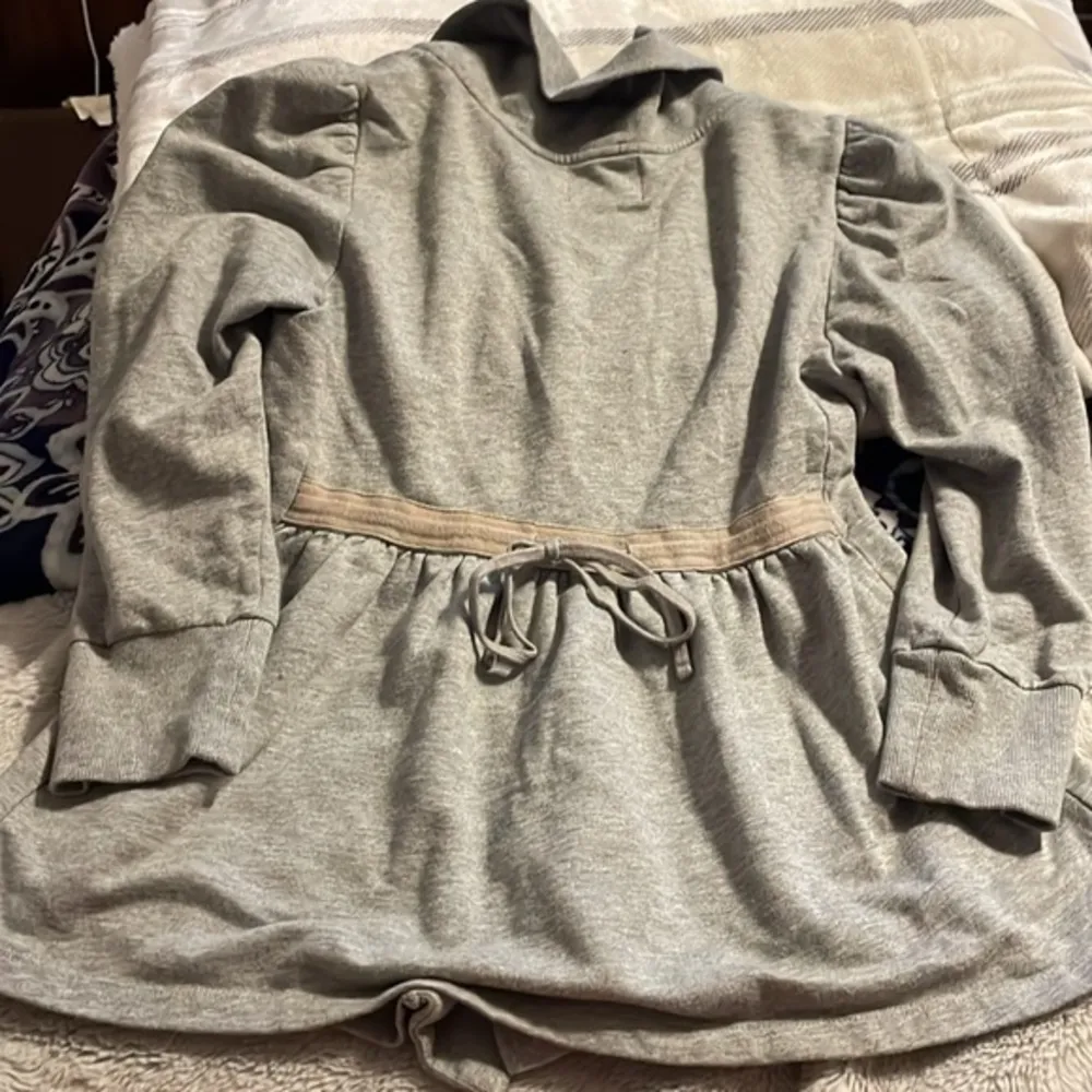 Juicy Couture Y2K Tie Front Gray Long Sleeve Cardigan Sz P (0) Ruffle Cotton - Image 8