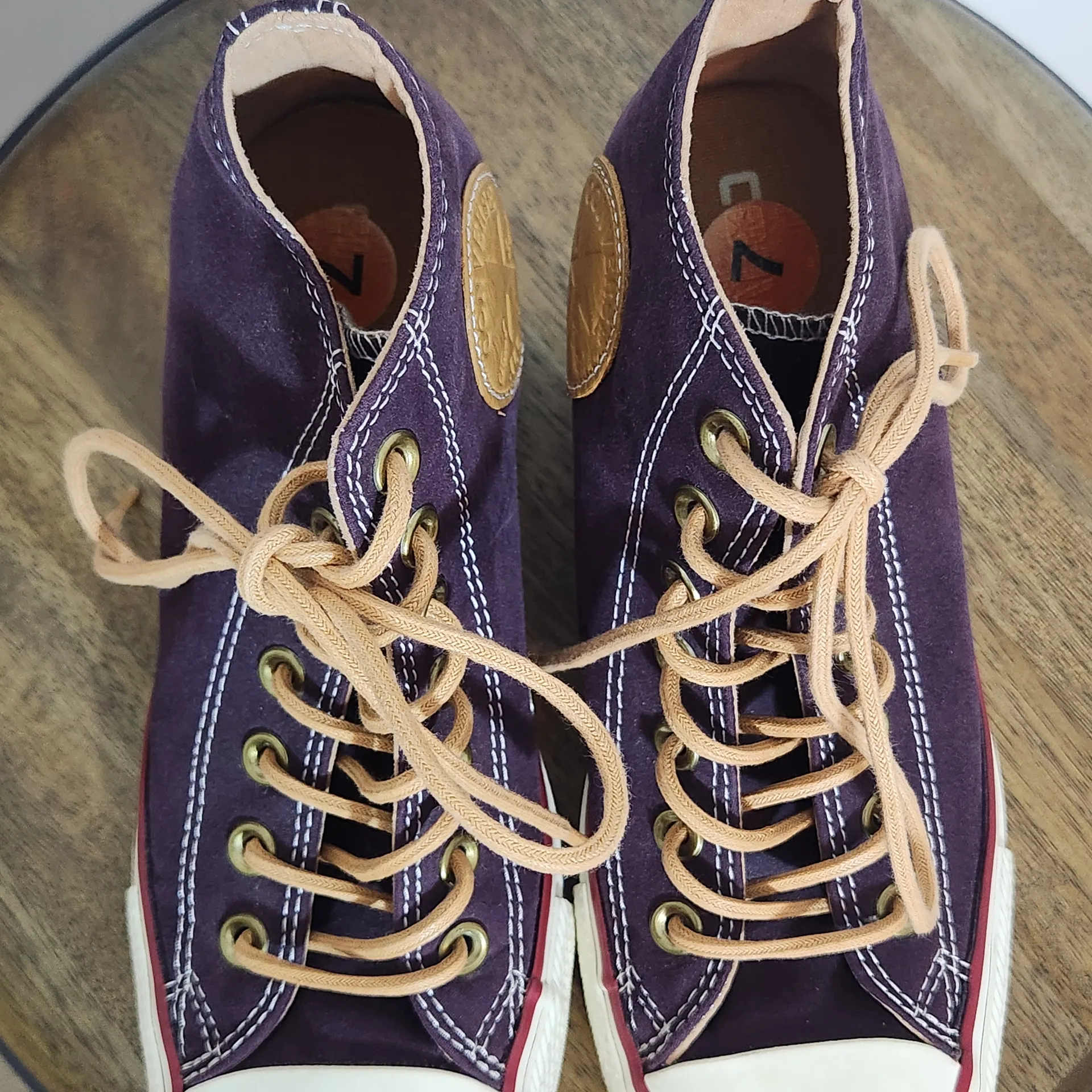 Converse Womens All Star High Lux Purple Hidden Wedge Sneakers Size 7 - Image 5