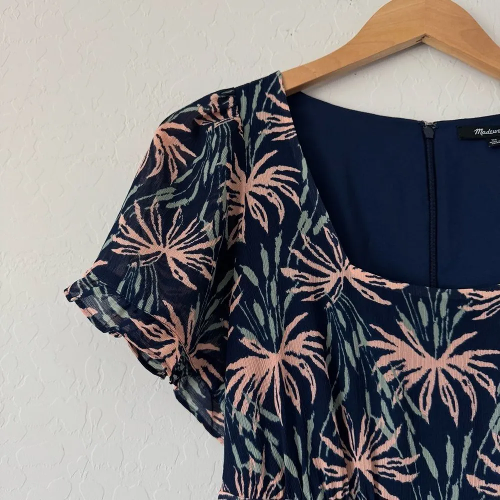 Madewell Ruffle-Sleeve Midi Dress in Oasis Palms Size XS - Image 10