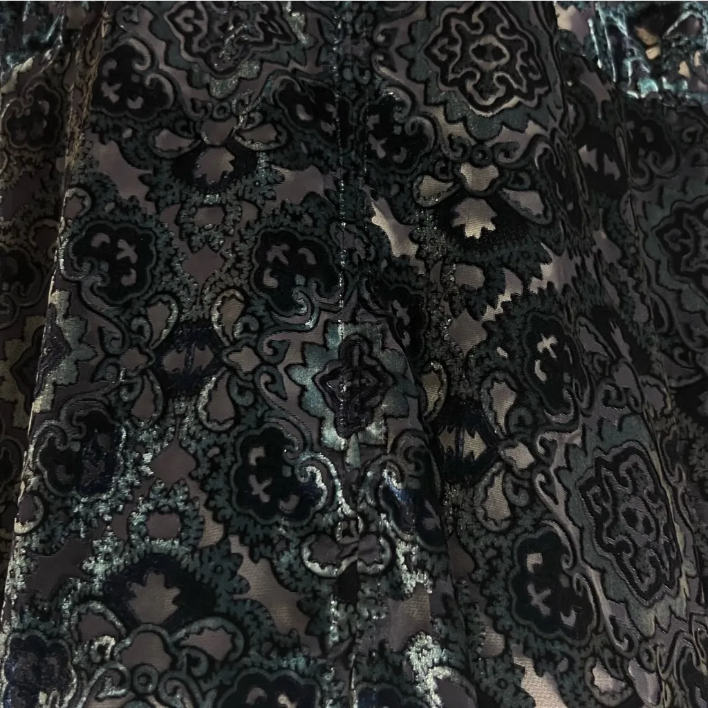 Faded Glory Womens Velvet Burnout Top Size XL Ruffle Whimsigoth Fairy Gothic - Image 5