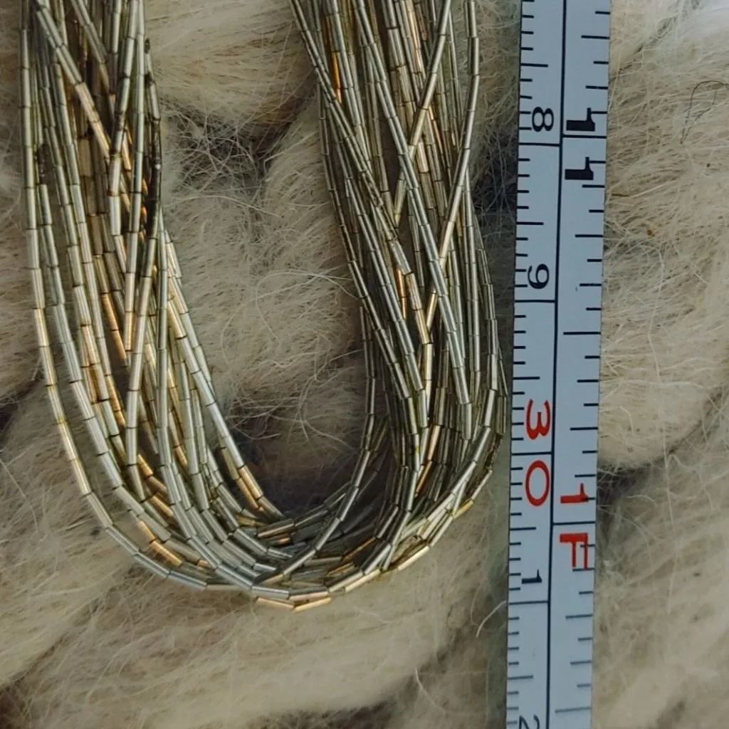 Navajo Necklace 20 Multi Strand Liquid Sterling Silver Vintage Adjustable 22.75g Size L - Image 5