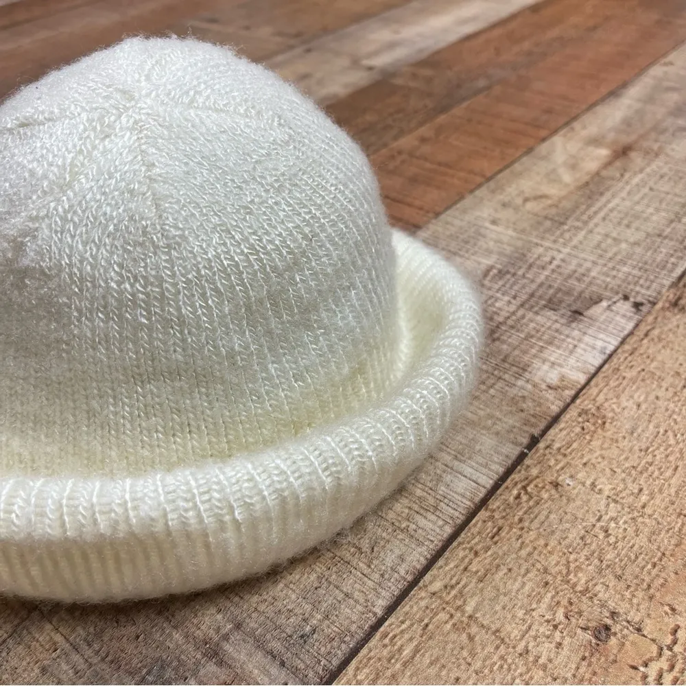 Vintage Made in USA Cotton bucket hat EVERITT Bowler Hat Cream - Image 5