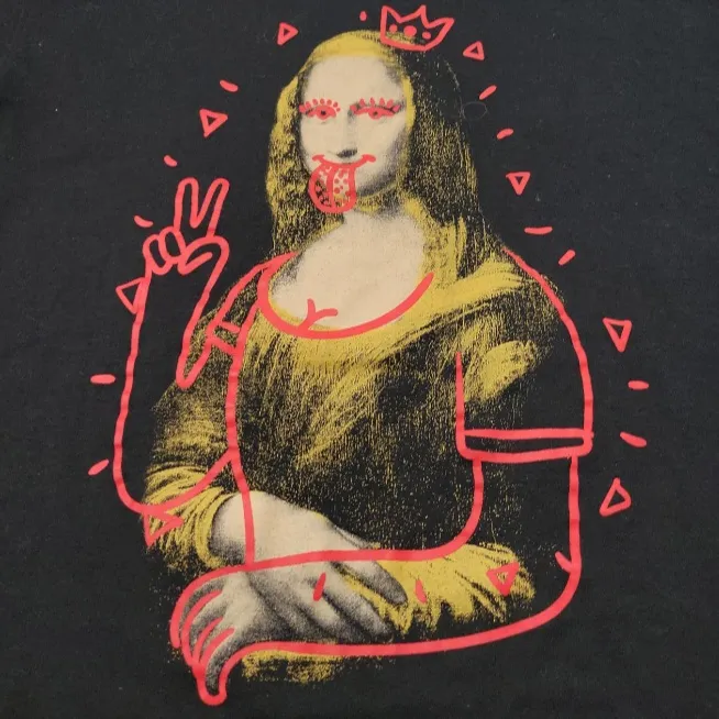 Shirt Size Large Mona Lisa Graffiti T-Shirt Graphic Print T-Shirt Unisex - Image 3
