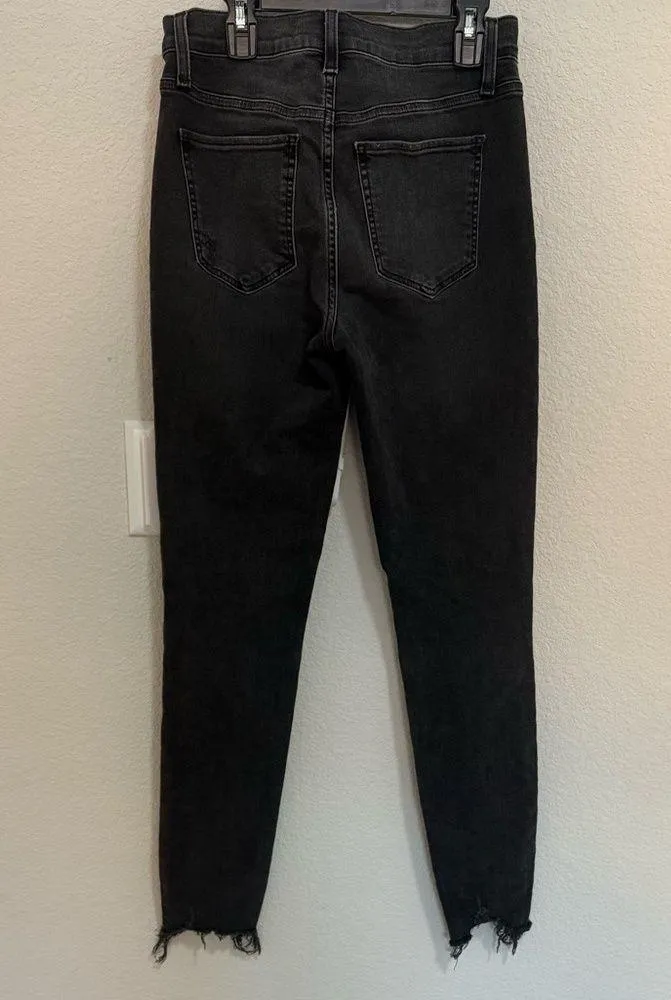 Joe's Jeans The Charlie High Rise Skinny Ankle Distressed Black Denim Size 27 - Image 7