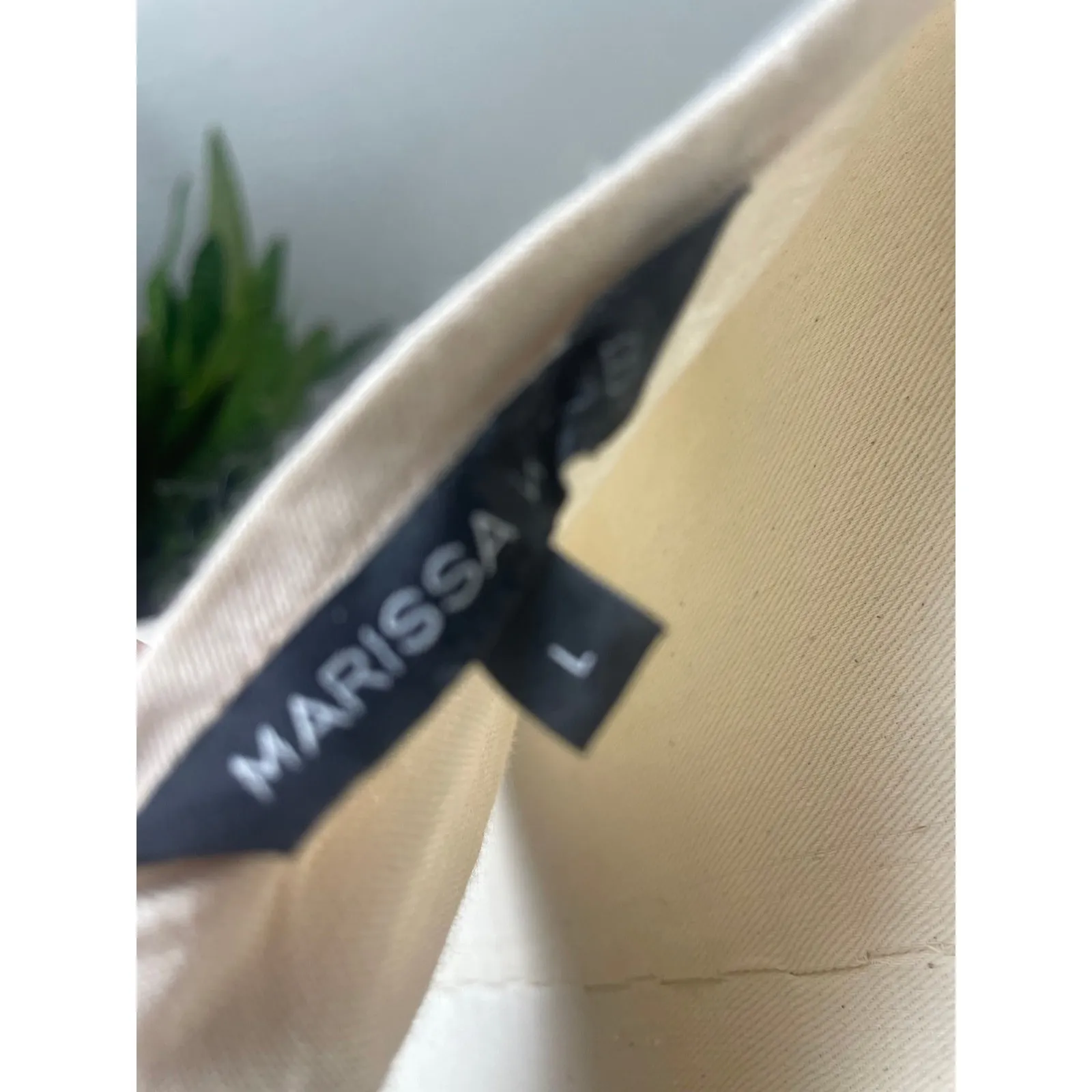 Kaia Linen Blend Cut‎ Out Mini Dress Neutral Tie Front Ruffle SleeveI'm Tan Size L - Image 7