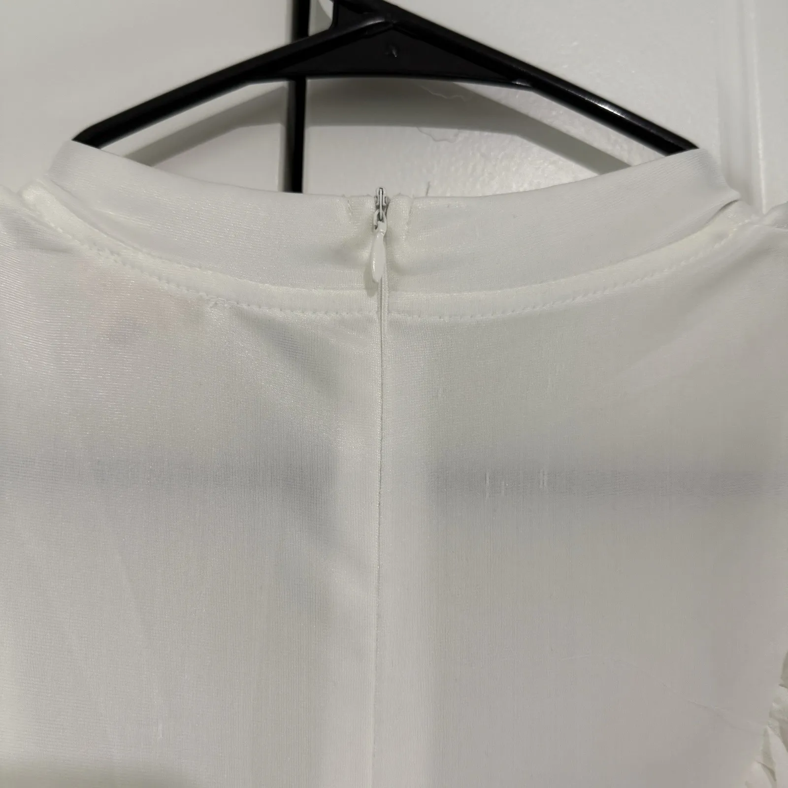 Womens‎ POL White Sheer Boho  Top Sz Small Zipper Closure - Image 5