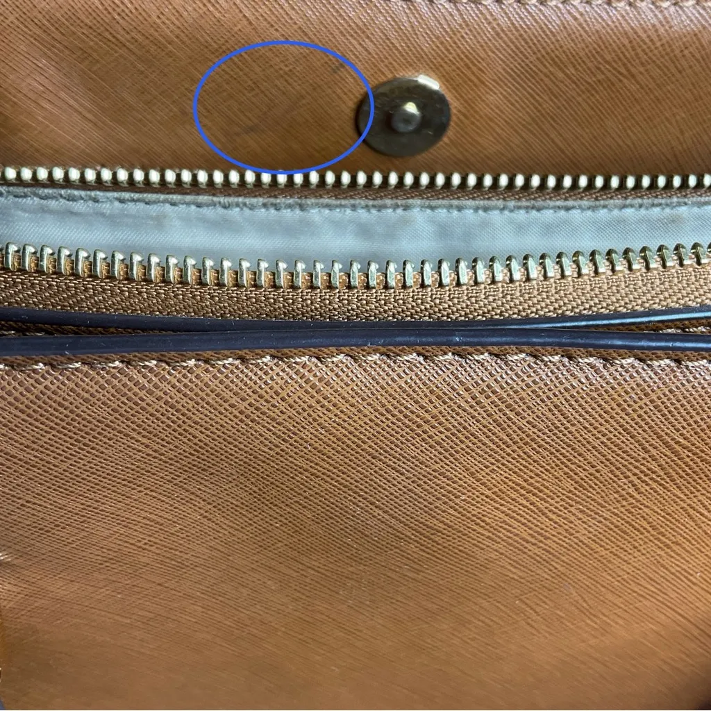 Michael Kors Brown Large Saffiano Leather Satchel - EUC - Image 10