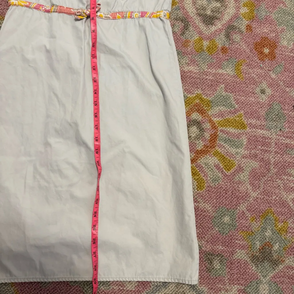 vintage old navy khaki knee length dress with belt/bow detail size 2 100% cotton - Image 7