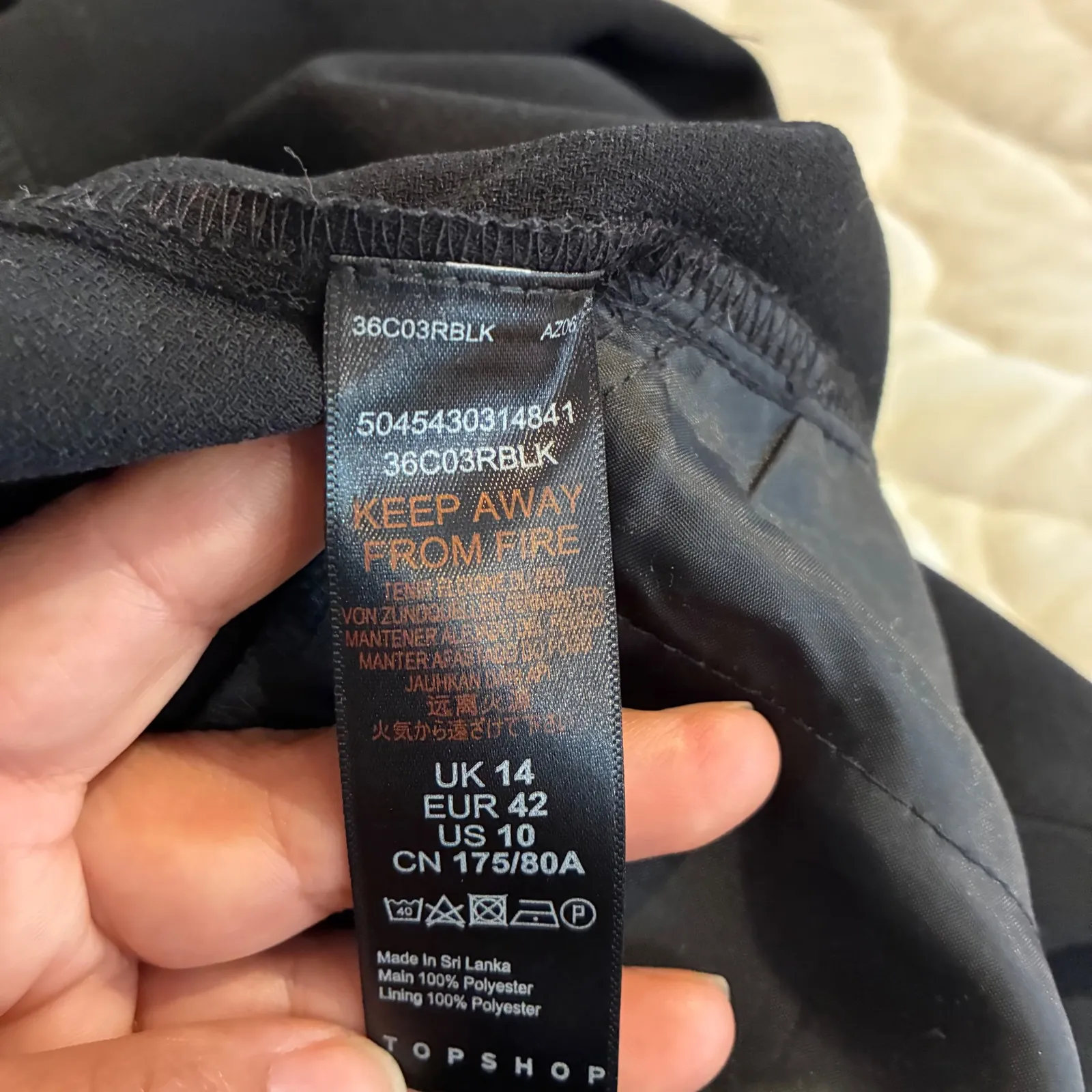 Topshop Black Belted Trousers High Waist Career Pants Size‎ US 10/26 - Image 4