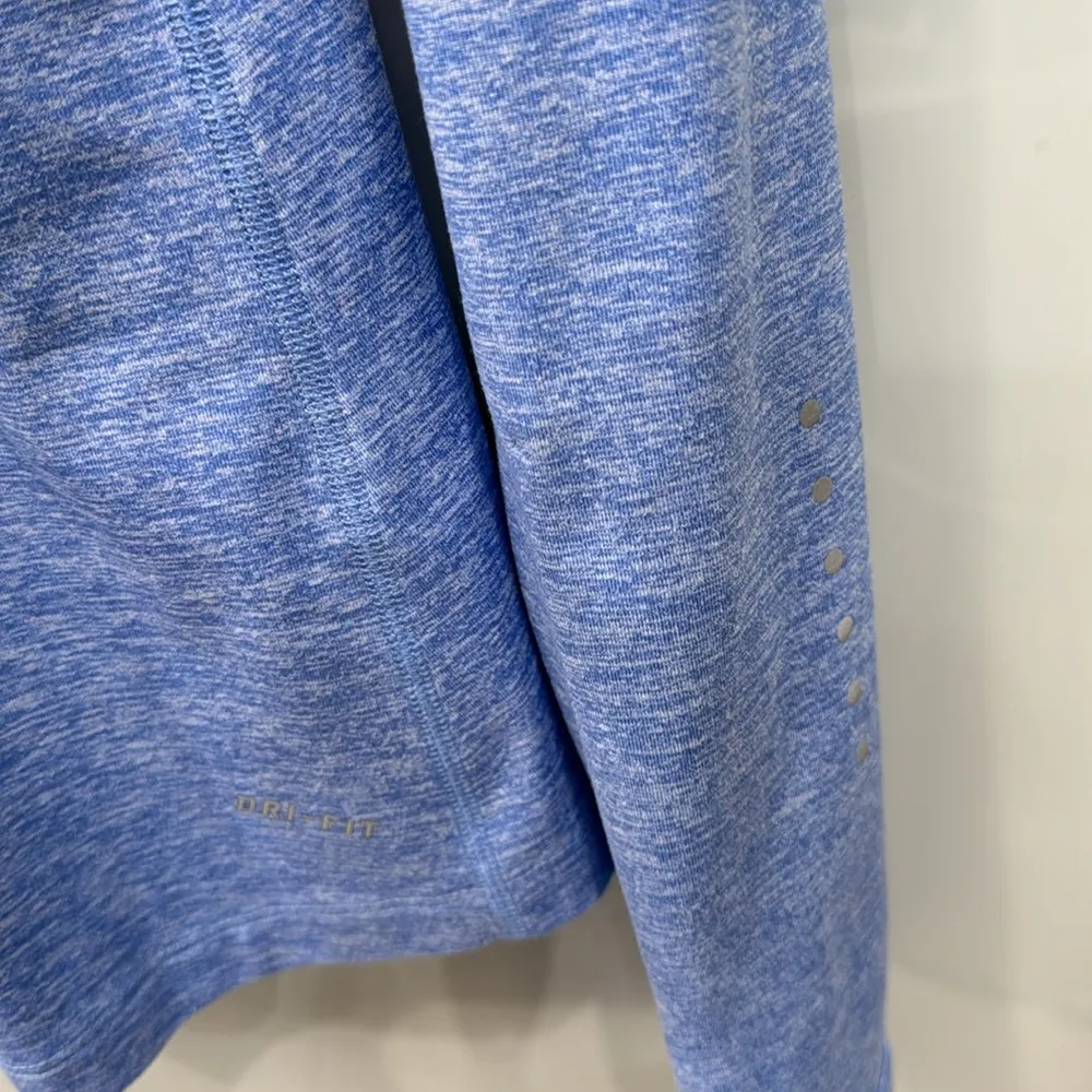 Nike Women's Blue Quarter Zip Running Jacket Sweater Dri Fit Sz Medium - Image 5