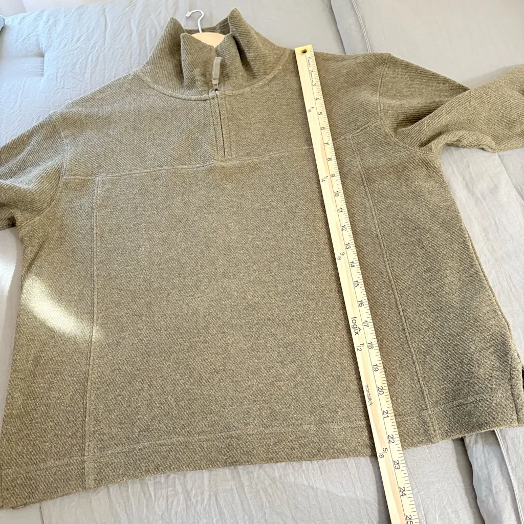 Poetry Zip Neck Cotton Jersey Forest Green Top. Size 6. - Image 10