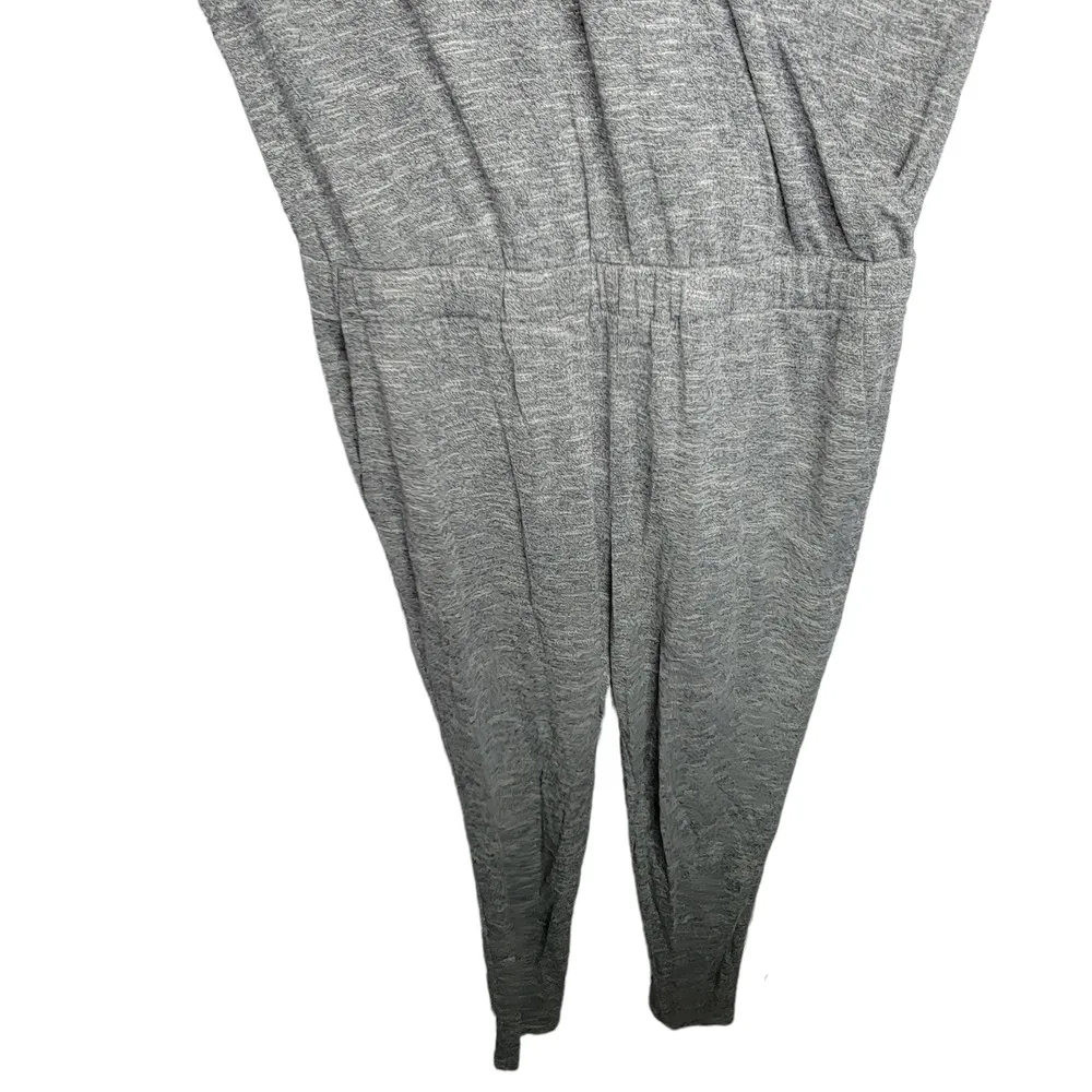 Lou & Grey Sleeveless Crossover Front Knitted Jumpsuit Gray Medium - Image 8