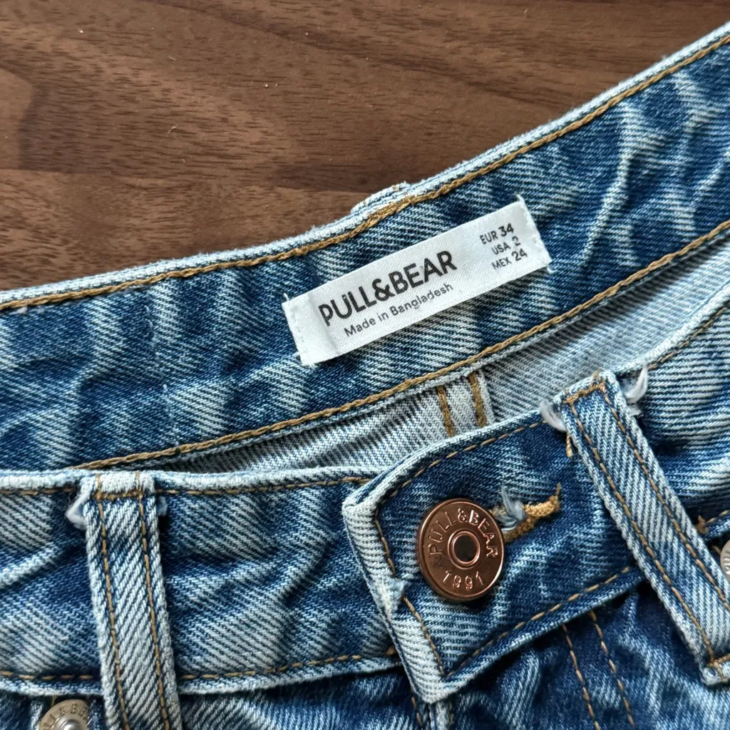 Pull&Bear Light Blue Straight Leg Jeans Size 2 - Image 3