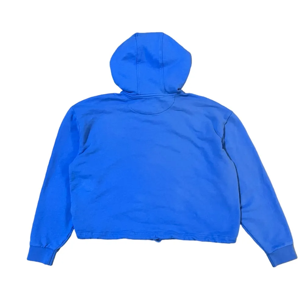 Wrangler Cropped Hooded Sweatshirt Pullover Blue Large - Image 2