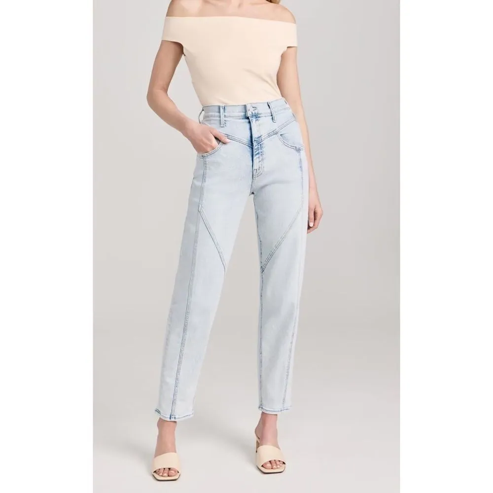 NWT MOTHER Women's High Waisted Pointy Study Nerdy Scatch Jeans size 30 White - Image 5