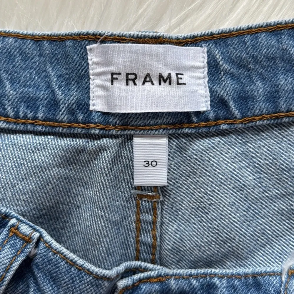 Frame Denim Rolled High Rise Jeans in Meadow - Image 4