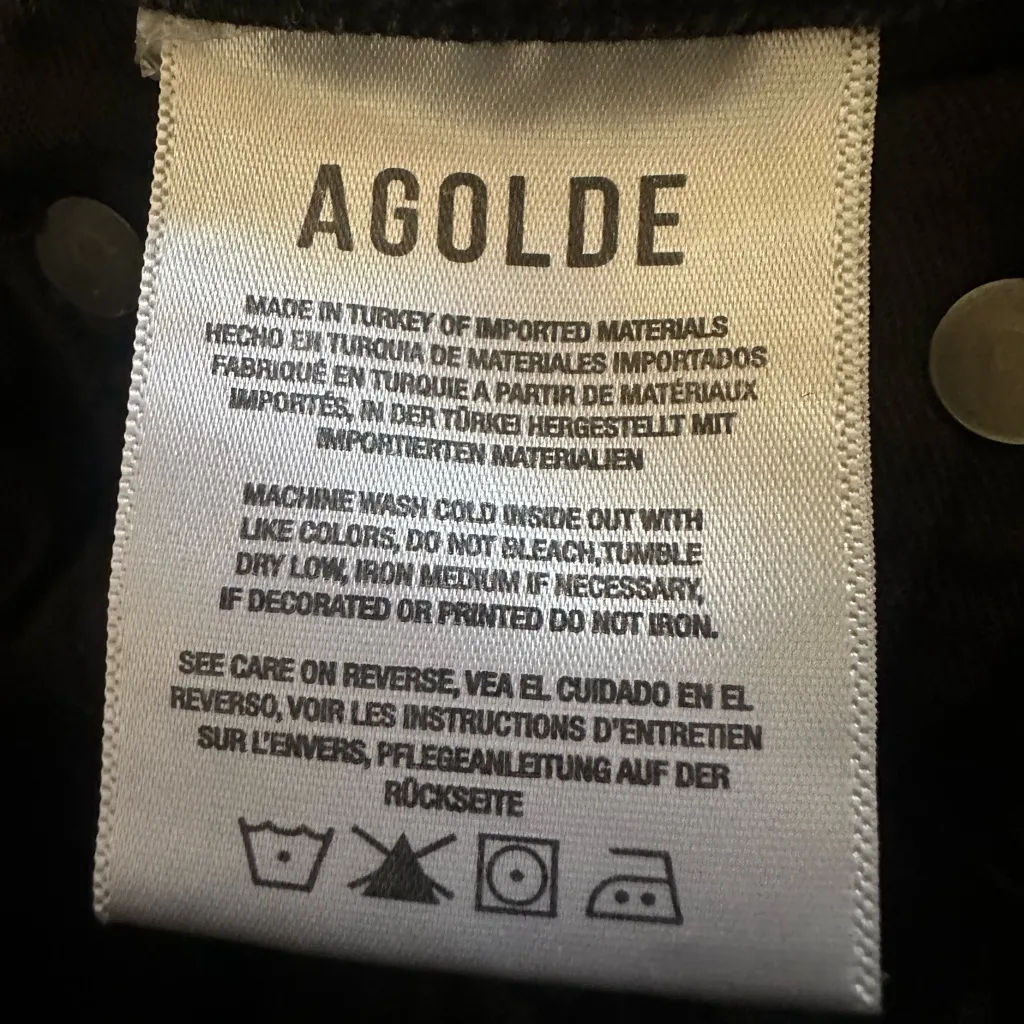 Agolde Wilder Black Straight Leg Crop Panoramic Jeans Size 26 - Image 8