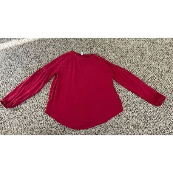 Old Navy‎ Luxe Maroon Long Sleeve bubble sleeve top size large - Image 2
