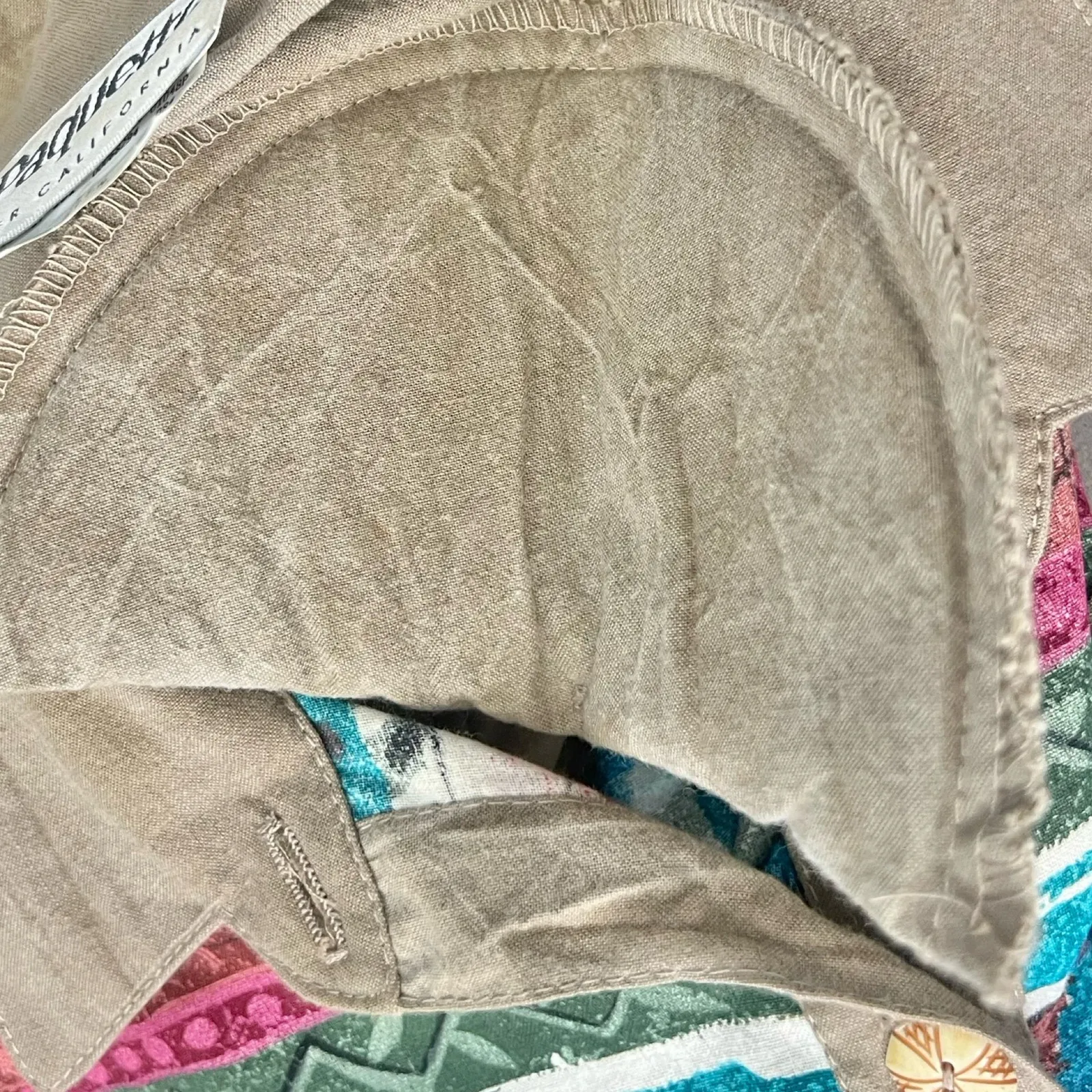 Vintage 90s Brown Floral Striped Short Sleeve Collared Button Down Shirt size M Size M - Image 9