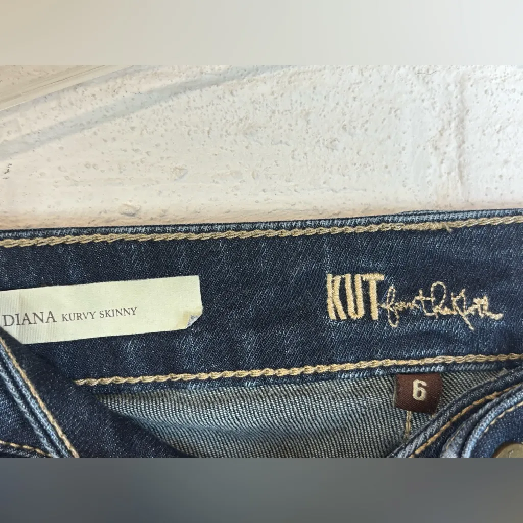 Kut From The Kloth Diana Woman’s Dark-wash Casual Kurvy Chic Skinny Jeans Size 6 - Image 3