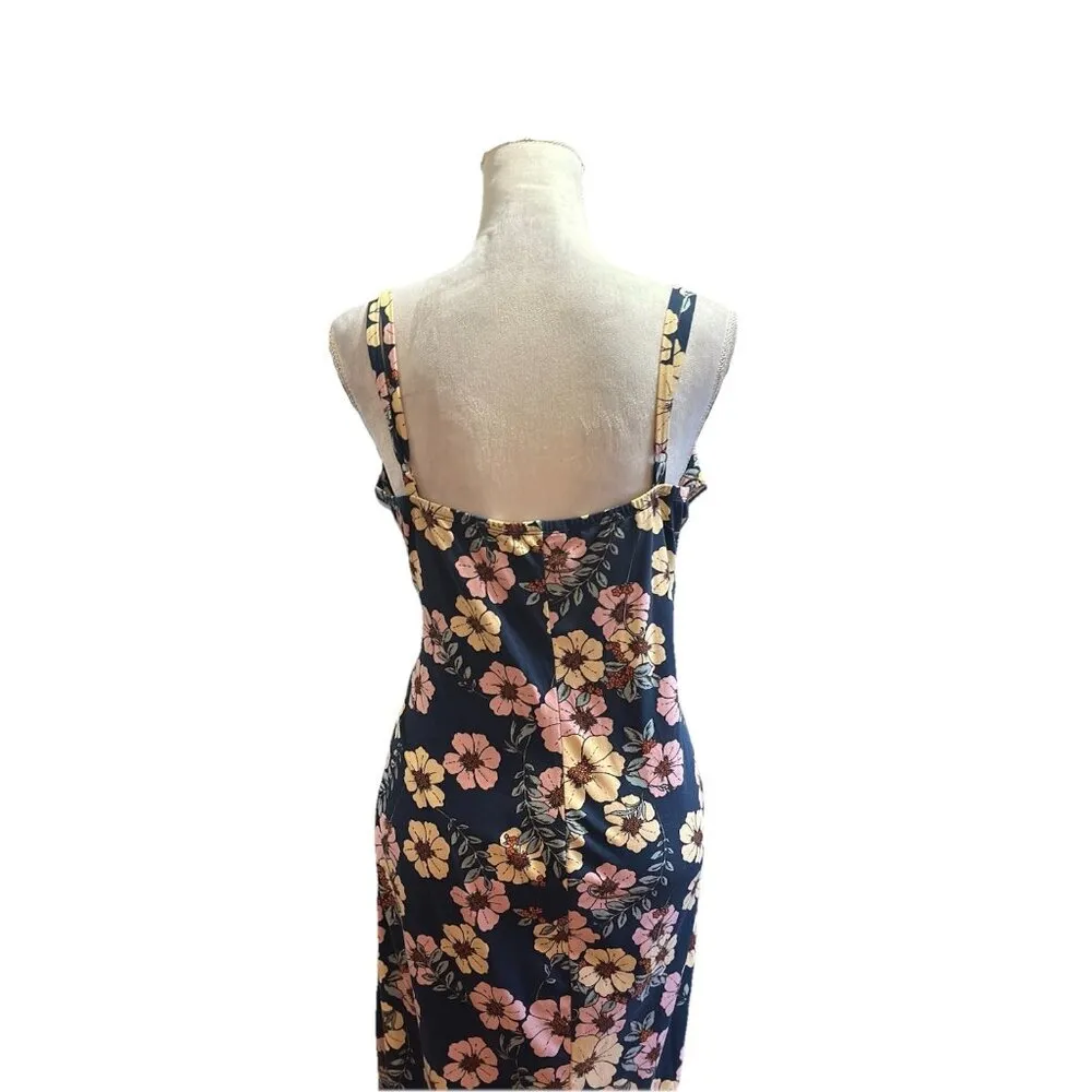 NINE BRITTON Vivienne Knit Fitted Floral Print Dress Cinch Waist Midi  Sz XXL - Image 10
