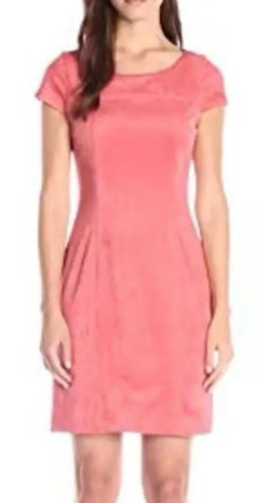 Nanette Lepore faux suede coral sheath dress 10 - Image 2