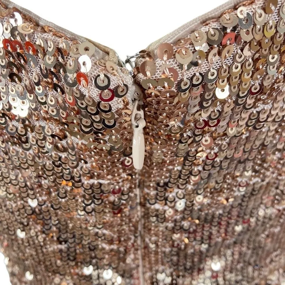 Dress The Population Jada metallic Sequin mini Dress Women’s XXL Off Shoulder - Image 8