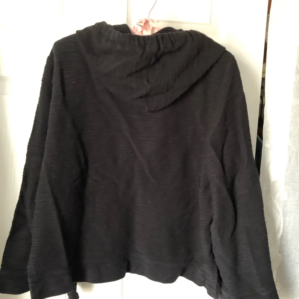 Chic Black Hoodie boho 100% cotton with Lace Detail wide sleeves size M - Image 11