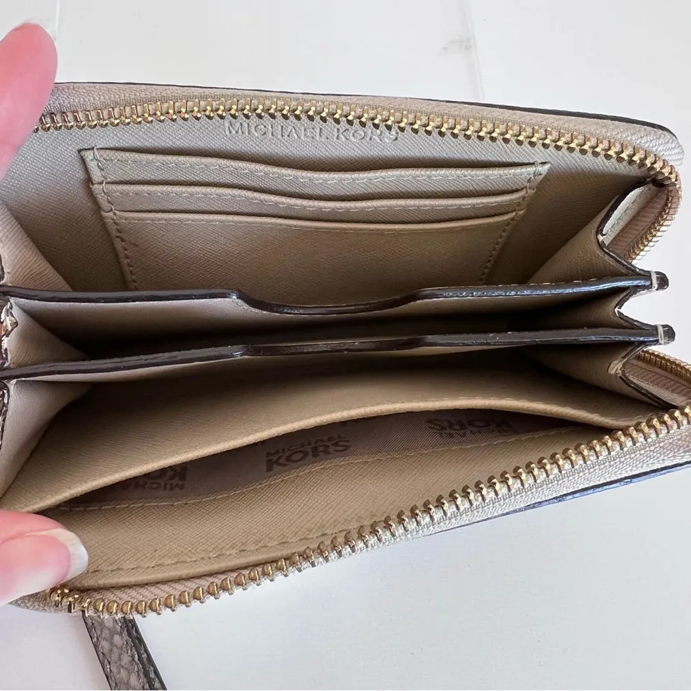 Michael Kors Snake Embossed Zip Around Wallet Wristlet - Image 9