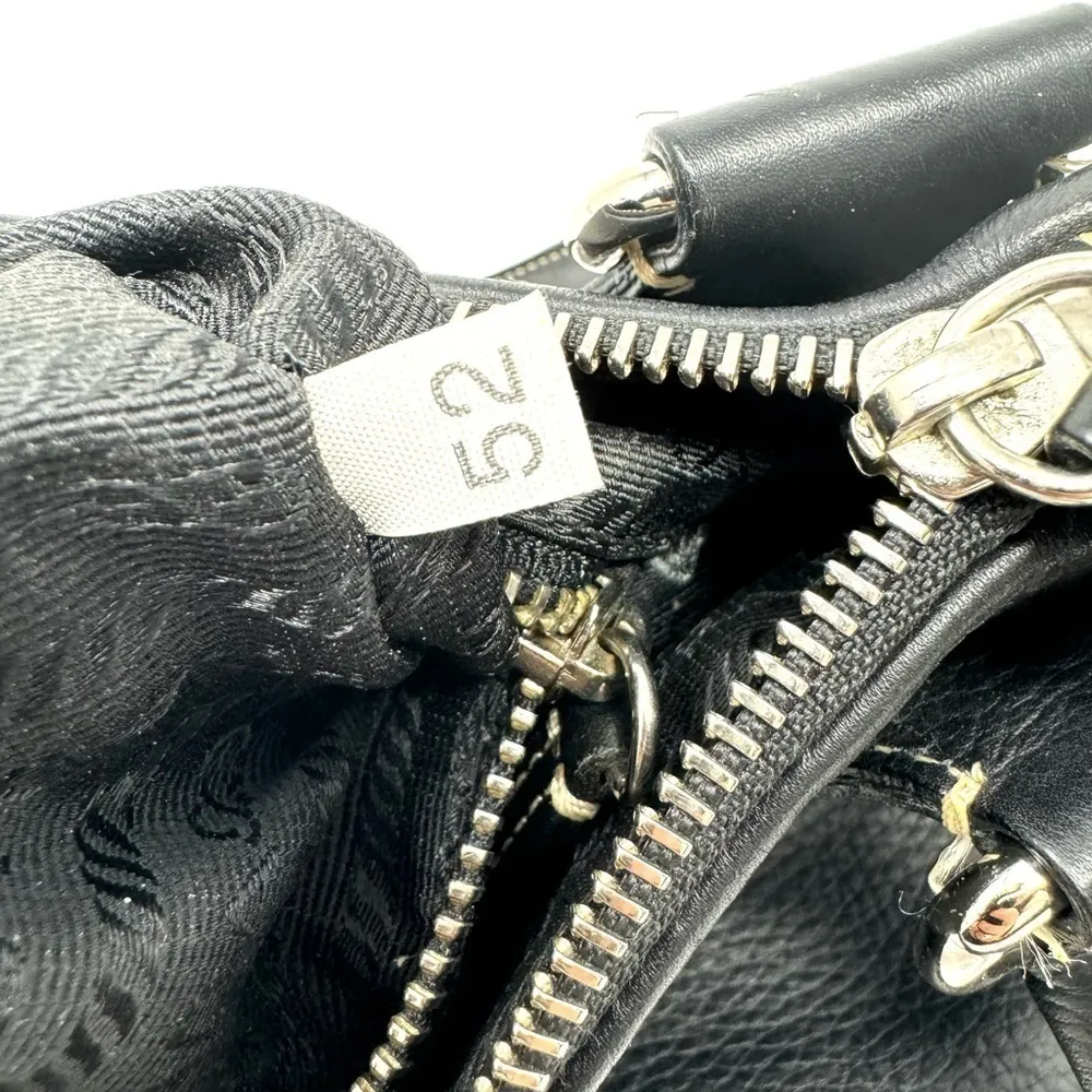 PRADA Vitello Daino Box Shoulder Bag Nero Black - Image 9