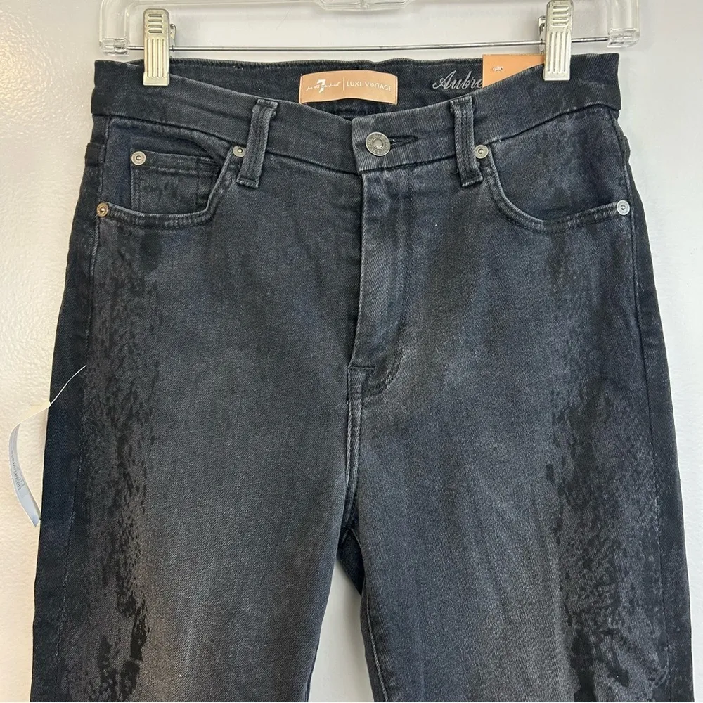 NWT 7 for All Mankind Aubrey High Waist Skinny Vintage Snake Black Jeans  26 - Image 3
