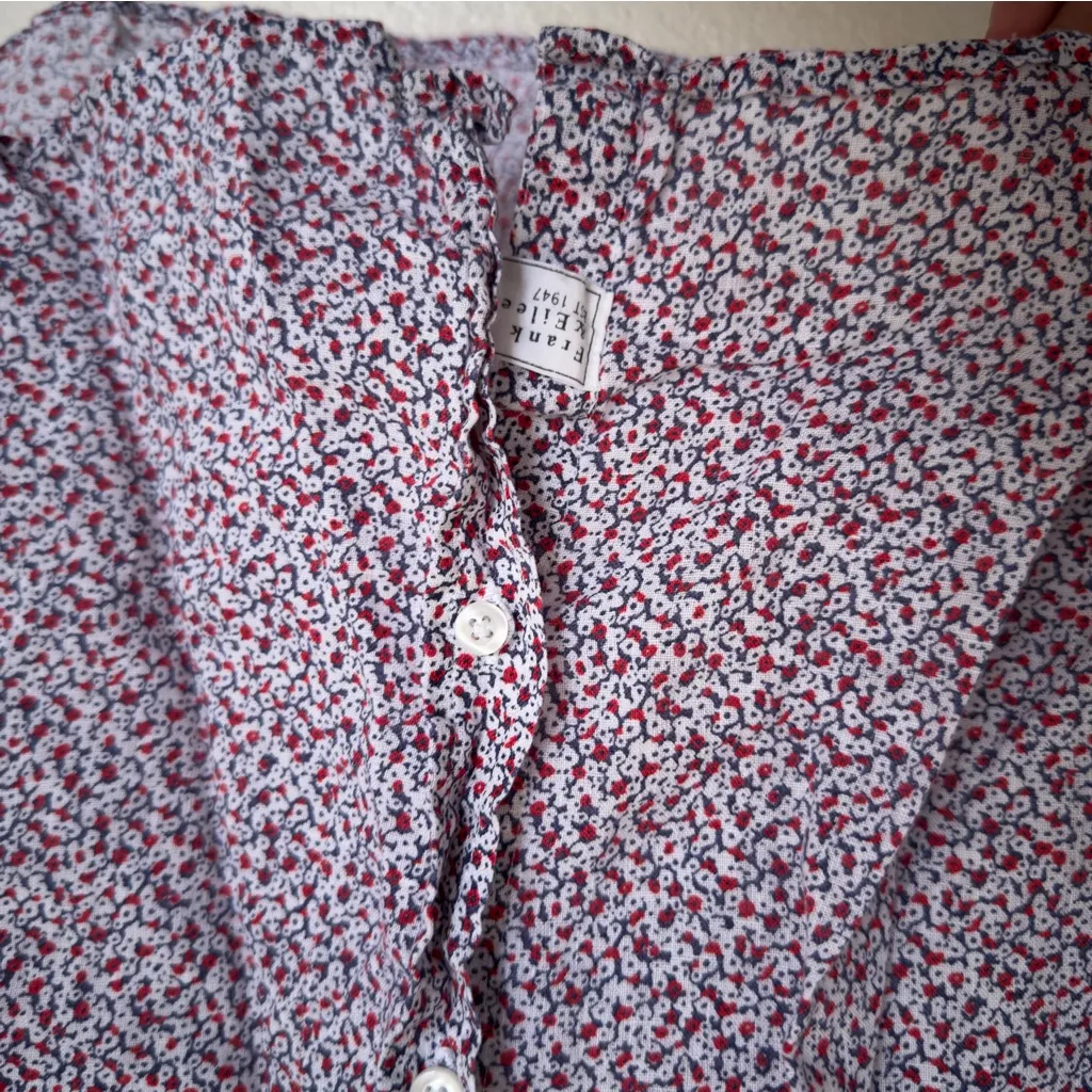 Frank And Eileen Mary Dress 100% Linen Floral Button Front Shirt - Image 6