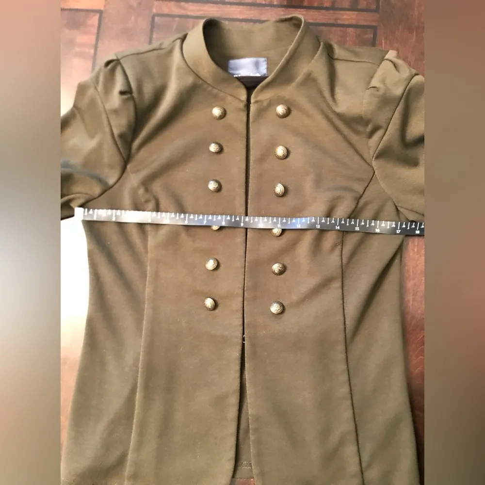 EUC ModCloth Knit Army Green Military Style Jacket Sz L Army Green military styl - Image 5