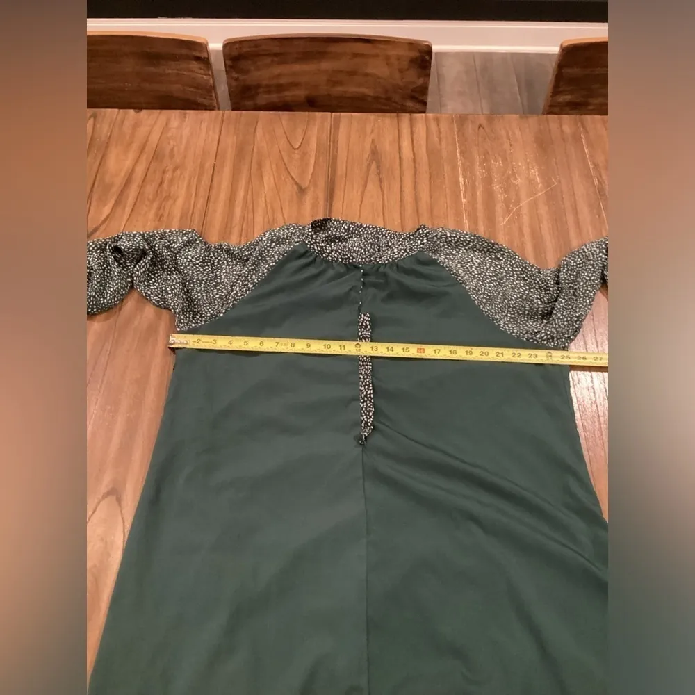 Joie Limited Edition Balloon Long Sleeve Green Flowy Chiffon Fall Dress Xxl - Image 6