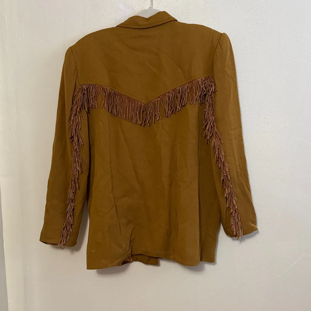 Vintage Criscone New York Western Fringe Blazer Jacket | 80’s Boho Cowgirl - M - Image 4