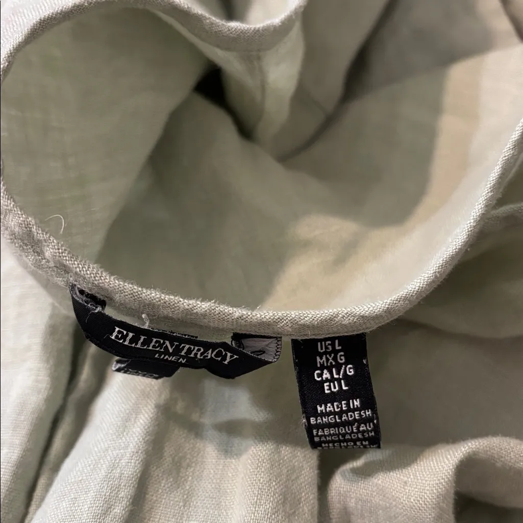 Ellen Tracy Linen size L blouse - Image 8