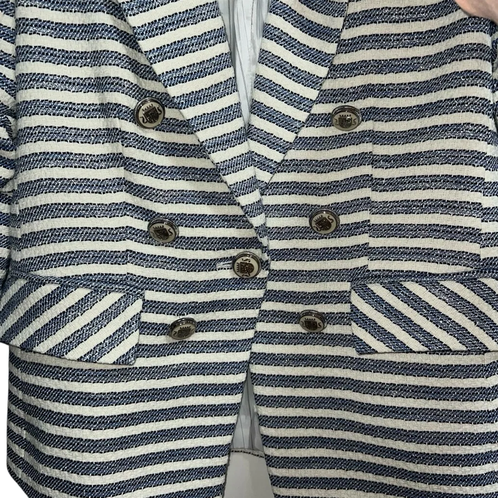 Veronica Beard Ryland Dickey Blazer Jacket Blue Multi Stripe - Image 7