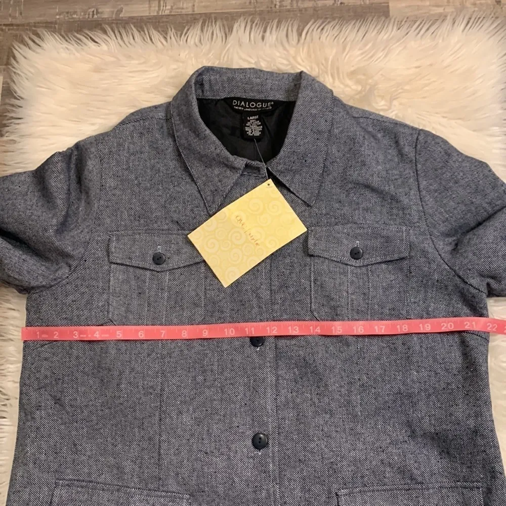 NEW Dialogue linen blend shacket fully lined L - Image 4