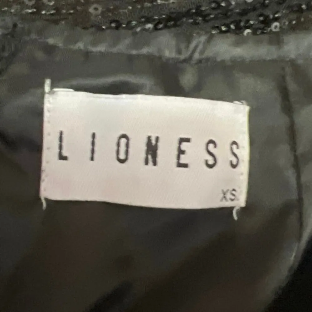 Lioness Diamonds In The Sky Black Sequin Ruched Mini Pencil Bodycon Skirt Sz XS - Image 4