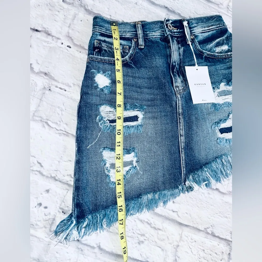 KanCan Denim Asymmetrical Skirt NWT! Blue - Image 6